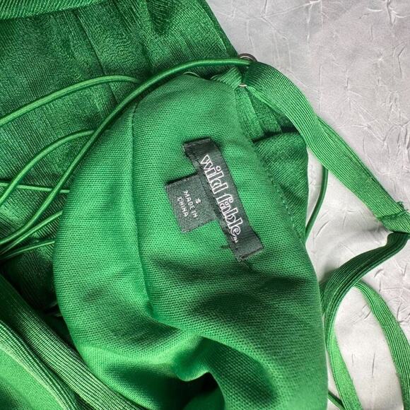 Lace Up Back Fitted GreenY2K Maxi Bodycon Slip Dress Womens Size S Sexy - Picture 6 of 6